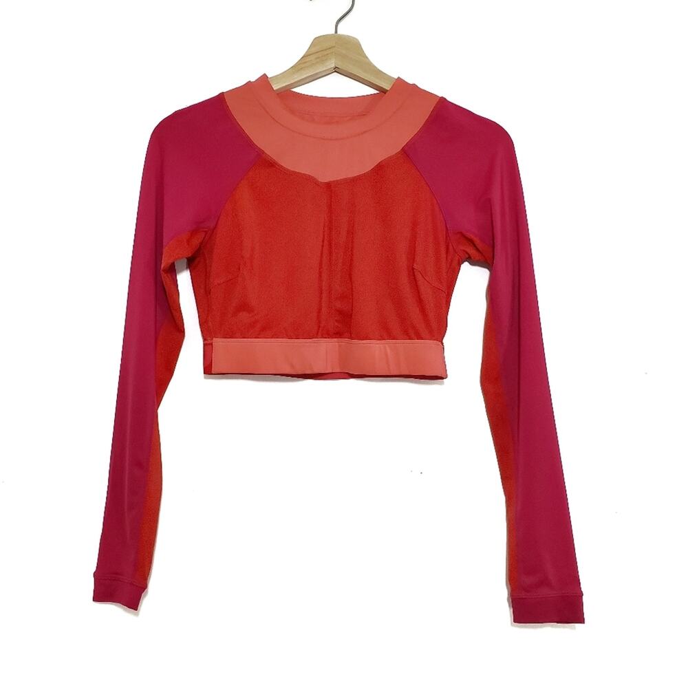 Joy Lab | Cutout Back Long Sleeve Athletic Crop Top Colorblock